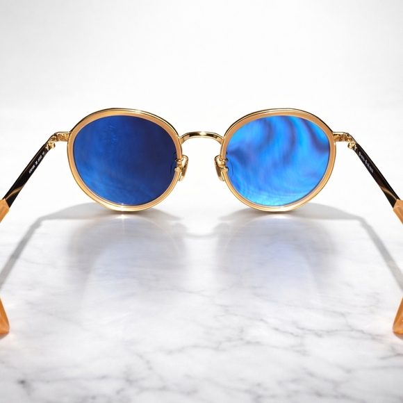 🆕️Authentic MCM MCM115SK Rose Gold Men’s Round Sunglasses 55-22-140 Designer